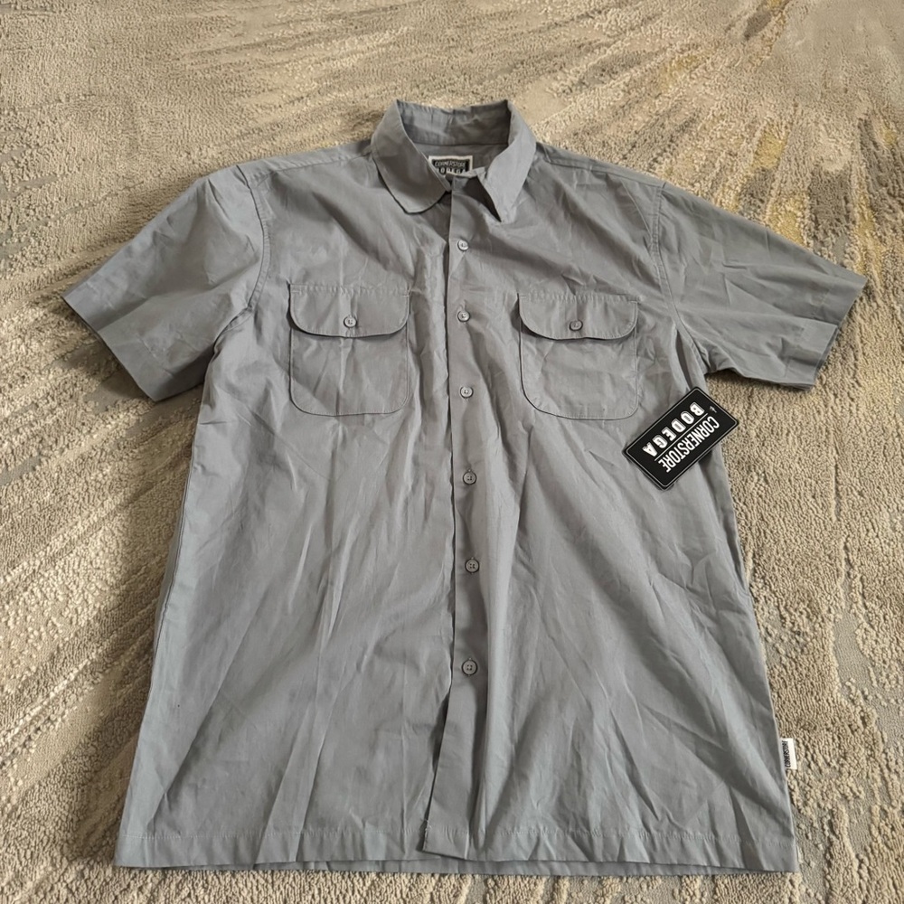 Cornerstore Bodega gray casual button front shirt gray large new